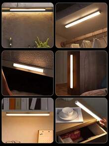 1pc Rechargeable LED Motion Sensor Light, Suitable For Cabinet, Wardrobe, Bedroom And Stairs Lighting, Charging Function, Atmosphere Creation, Fashionable Design - Warm Light - View 9