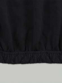 1/2 piezas Fundas de silla de comedor curvas de unicolor Jacquard Decoración del hogar Funda protectora antideslizante para silla de cocina para bodas y banquetes - Negro - Ver 5