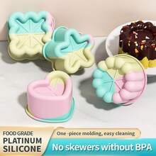 Non-Stick Silicone Baking Molds, Square, Star, Heart, Flower Cake Molds, Suitable For Pudding, Mousse, Chocolate, Jelly, Pancake, Bread, Cheesecake And Other Baking, Can Be Used As Fancy Cake And Pastry Molds, Valentine's Day Party, Home Decor, Home Gifts - SKU Image Color - View 2