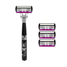 Manual Precision Shaver With Interchangeable Blades - Ultra Smooth Shaving, Ergonomic Anti Slip Handle And High-Quality Metal Blades, Suitable For Ten Occasions, Perfect For Men/Women Hair Removal, Suitable For Sensitive Populations - Perfect For Beard And Hair Removal, Perfect Holiday Gift - Purple - View 12