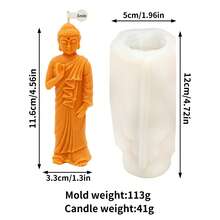 Moldes de silicona duraderos y de fácil desmoldeo de Buda, moldes religiosos budistas zen para velas, yeso, resina, manualidades de arcilla, decoración del hogar espiritual DIY y regalos - Blanco - Ver 6