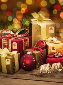 80-300 张/卷复古圣诞贴纸礼品包装标签纸，牛皮纸标签，带可书写空间 - 彩色 - 查看 8