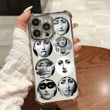 Fashion Art Fornasetti Phone Case For  16, 15, 14, 13, 12, 11 Pro Max, X, XR, XS Max, 8, 7 Plus - Shockproof Transparent Soft Back Case  17 Case Cover For  17 Pro Max - Trộn màu - Xem 5
