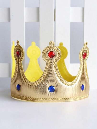 King Crown Birthday Hats For Boys Girls, Royal Birthday Crown Party Hats Set, Suitable For Birthday, Baby Shower, Kids Party - Classroom School Party Supplies, Fit For Birthday Party And Stage Performance