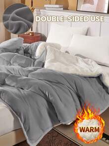 1件超柔软羊毛被，亲肤冬季羽绒被，轻盈透气，舒适睡眠，经久耐用，不易起球，绗缝工艺使其蓬松柔软，百搭卧室装饰，适合所有尺寸的床，不含枕头和枕套，家居装饰，冬季之选，床上用品，秋季装饰，冬季装饰