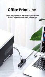 Acer 宏碁 USB 集线器，高速 4 端口 USB 分线器扩展，笔记本电脑/台式电脑/智能手机 1 对 4 多接口扩展适配器 - 黑色 - 查看 4