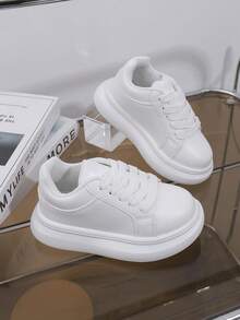 1 paire de chaussures de sport pour enfants, nouvelles pour l'automne. Chaussures décontractées pour filles avec semelle souple, mode polyvalente, antidérapante, à bout rond pour l'extérieur - Blanc - Voir 4