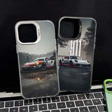 Funda de coche deportiva creativa y lujosa para iPhone 16 15 14 13 12 11 X XS XR Pro Plus Max, protectora, mate, colorida, plateada - Mezcla de colores - Ver 1