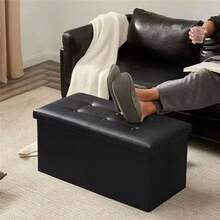 Storage Box Foldable Ottoman Seat Toy Storage Box Foot Stool Bench Home Stool
