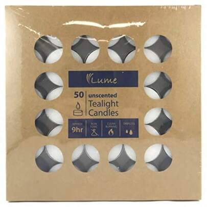 420109 Tealight Candle 9 Hour Box50White