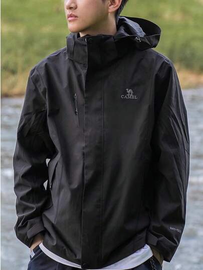 CAMEL CROWN Men's Outdoor Shell Jacket Autumn/Winter Outdoor Shell Jacket Detachable Travel Set Stain-Resistant & Waterproof Three-In-One Two Pieces Set