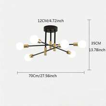 1 pieza Lámpara de techo de hierro, Lámpara de araña de cabezales múltiples para dormitorio, pasillo, corredor, sala de estudio, entrada. No incluye bombillas - Lámpara de poste de aluminio - Ver 11