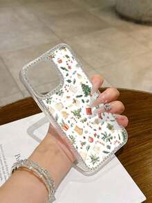 Phone Phone 17 Pro CaseNavidad Acebo, Bastón de Caramelo, Patrón Nuevo Teléfono (12-17) Pro Glitter Cubierta a prueba de golpes, Simple Transparente, Lujo Ligero - Multicolor - Ver 3