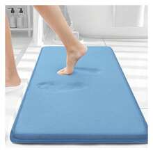 Memory Foam Bath Mat 30x20, Extra Soft And Absorbent Bathroom Mats, Non Slip Washable Carpet For Floor, Shower And Tub, Blue - 多色80 - 查看 1