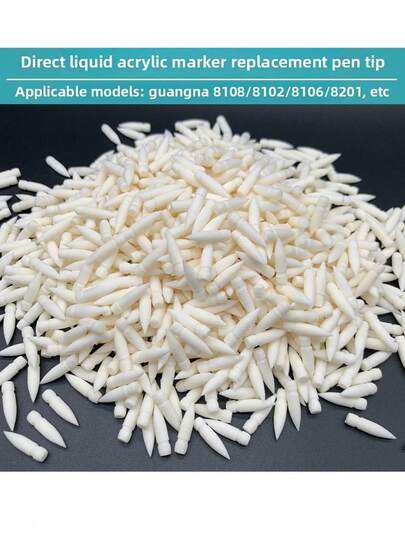 Puntas de repuesto de marcador acrílico de la serie Fruta Azul Guangna, marcador de pintura acrílica con puntas suaves reemplazables - Blanco, duradero, de alta calidad, adecuado para proyectos de arte y manualidades, suministros de arte | Puntas de repuesto de marcador de escritura suave