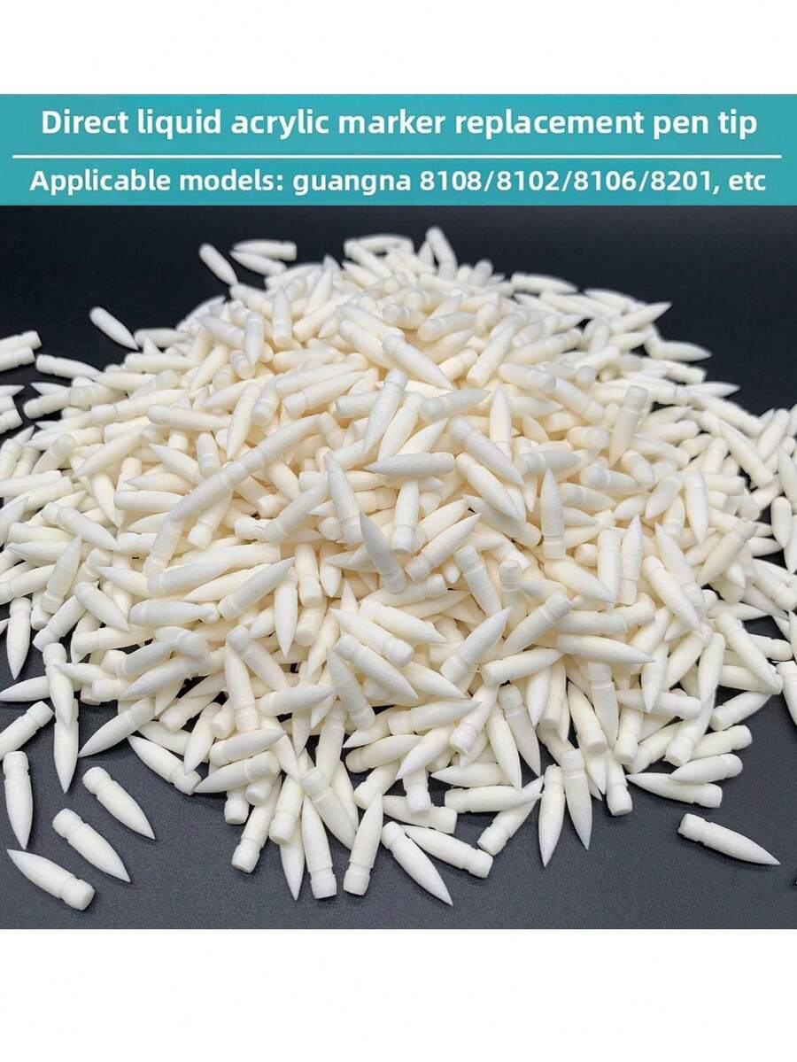 Guangna Blue Fruit Series Acrylic Marker Pen Refill Tips, Acrylic Paint Marker Pen Replaceable Soft Nibs - White, Durable, High Quality, Suitable For Art And Craft Projects, Crafts | Art Supplies | Smooth Writing Marker Pen Replacement Nibs - Nib - View 1