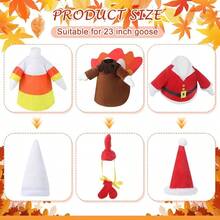 3 Set Goose Outfit Fall Halloween Lawn Porch Goose Cloth Costume Thanksgiving Xmas Outdoor Patio Yard 23'' Lawn Gooses Outdoor Decoration - 最初的 - 查看 3