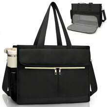 Bolsa de almuerzo para mujeres con compartimento para portátil de 15.6", bolsa de tela aislada, bolsa de trabajo impermeable con bolsillos laterales de 40 oz, bolsa de regreso a la escuela, bolsa de accesorios escolares, bolsa refrigeradora, accesorios de picnic