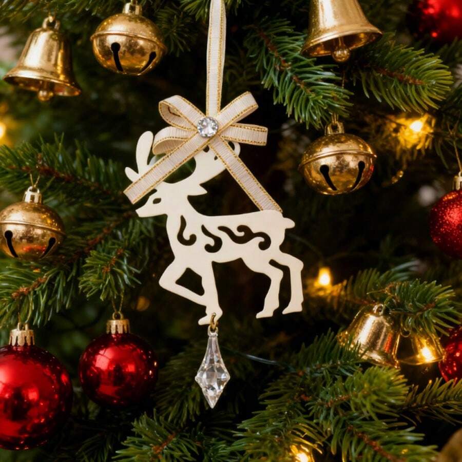 Christmas tree snowman/snowflakes/bells/reindeer/stars/Christmas tree hanging decorations - Amarillo - Ver 1