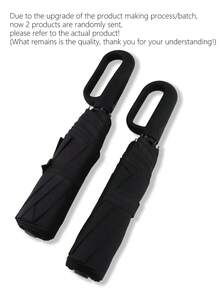 1pc Automatic Folding Umbrella With Buckle, 8 Ribs, Extra Large & Thick, Dual Use Sunshade & Rainproof, High Density Fabric, Lotus Leaf Repellent, Suitable For Men & Women, Portable, Wind & Rain Resistant, Dual Layer Protection, Random Handle Style (Rotating Or Buckle) - Multicolor - View 13