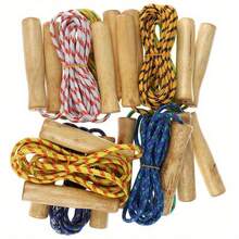 3pcs/Set Colorful Wooden Handle Jump Rope - Random 3pcs Jump Rope - Multifunctional Fitness Training Tool, Suitable For Speed And Endurance Training, Multi-Person Use