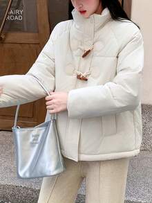 Women Winter Coats - Beige - View 7