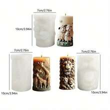 Forest Animal Series - Giraffe Silicone Candle Mold, Suitable For Making Candles, Resin, Plaster, Gifts, Decorations, And Souvenirs - White - View 2