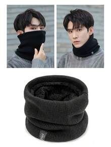 Knitted Scarf Unisex, Thermal Lined Thick Warm Scarf For Students, Versatile For Outdoor, Cycling, Winter