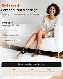 Foot Massager Cordless Ankle Massager With Heat, Ankle Heating Pad, USB Rechargeable Heated Brace Wrap Warmer, 5 Heat Levels, 3 Vibration Modes, Auto Shut Off,Plantar Fasciitis Foot Massager - Gifts For Women Men [One Piece] - 1pc - View 5