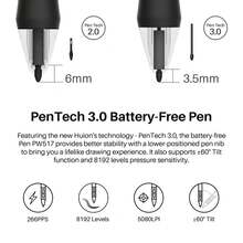 HUION Kamvas 13 Graphic Tablet Monitor 120%SRGB Battery-Pen Display Drawing Monitor 8192 Levels Pen With Keys Gamut - Màu đen kèm chân đế - Xem 7