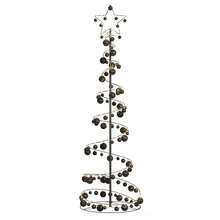LED Christmas Tree With Baubles 120 LEDs Warm White 180 Cm - Black - View 1
