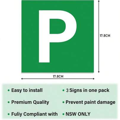 Learner Driver Plates,Red Green P And L Plates With Magnetic For Learning Learner Driver Car Licence Australia 3 ...