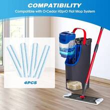 Reusable Microfiber Mop Pads Compatible With O Cedar H2prO Flat Mop System, H2prO Flat Mop Pads, Flat Mop Refills Flat Mop Heads Replacements Floor Cleaning, Washable, 4 Pack - 4 Pack - 查看 3