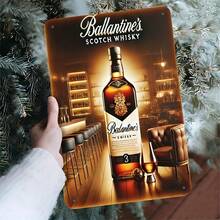 Room Decoration 1 Ballantines Whisky Metal Iron Sign - Indoor And Outdoor Hanging Decoration, Suitable For Home, Kitchen, Restaurant, Bedroom, Garden, Bathroom, Garage, Hotel, Office, Bar, Cafe, Gym - Easy To Hang.8X 11.8inch - 彩色 - 查看 4