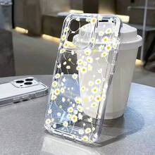 Funda de teléfono con flores compatible con  14, funda  13 12 11 16 15 17 Pro 14 Pro Max XR XS 7 8 Plus SE, funda de silicona suave a prueba de golpes, compatible con funda  17, funda  17 Pro, funda  17 Pro Max - TI25 - Ver 11