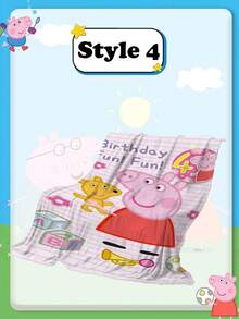 Peppa Pig 小猪脚丫、多巴胺、甜美可爱的粉色猪毛毯、汽车、办公室、家庭、卧室、沙发、空调、午睡毯、旅行便携式空调、午睡毯、水晶绒、法兰绒小毯 - 彩色 - 查看 10