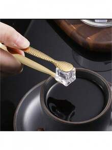 1pc Premium Hammered Stainless Steel Ice Tongs, Suitable For Bar Ice Cubes/Sugar Cubes/Lemon Slices, Ideal For Outdoor Camping - Multicolor - View 7