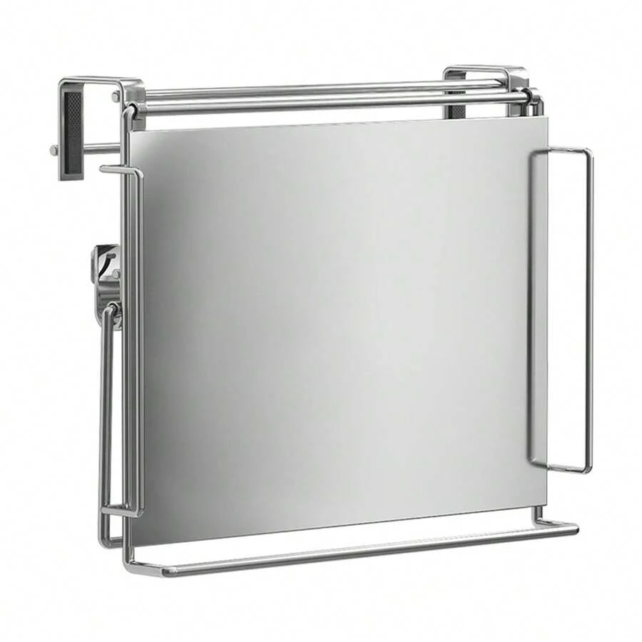 Estantería Plegable de Alta Resistencia para Baño - Organizador Colgante Sin Taladro, Almacenamiento en Acero Inoxidable para Cocina u Oficina, Diseño Elegante y Fácil Instalación, Soporte Montado en Puerta, Ideal para Espacios Pequeños - Plateado - Ver 1