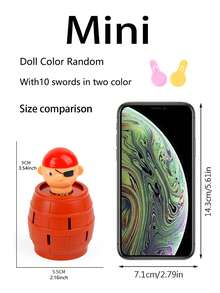 一套海盗桶儿童玩具互动小型棋盘游戏，带机关剑桶，儿童趣味小玩意海盗桶游戏玩具，儿童幸运荆棘射出玩具 - 彩色 - 查看 13