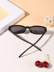 1PC Acrylic Casual Retro Solid Color Cat-Eye Fashion Glasses For Teenagers Aged 12-16, Suitable For Daily Outfit Matching And Holiday Outings - 彩色 - 查看 5