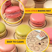 1/2pcs 16.5*11.6 Inch Non-Stick Silicone Baking Mat, Reusable High Temperature Resistant Baking Tray Liner For Macarons, Cookies, Pastries, Dough Kneading Mat Baking Tool - Multicolor - View 5