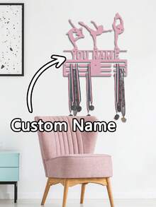 1PC DIY Metalowy wieszak na medale łyżwiarza figurowego z personalizowanym imieniem, stojak na medale łyżwiarskie, uchwyt na nagrody dla entuzjastów łyżwiarstwa figurowego, trwały znak na nagrodę