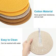 Trivets Hot Dishes 8 Inch, 5 Pack Trivets Hot Pots And Pans Heat Resistant Hot Pads Pot Holders Kitchen Table Counter, White With Colored - Initial - View 5