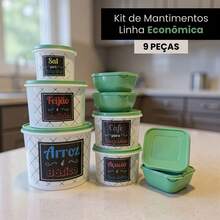 Kitchen Supplies Set Kit ECONOMIC LINE - 5 Supplies + 4 Square Jars 500 ML TPW Line - TPW Xanh Bạc Hà - Xem 1