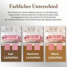 Sofa Bed With Bed Function, Adjustable Angle, Gold Legs, With Pillows And Side Storage Pockets - Pink + Foam + 2 Seat - View 7