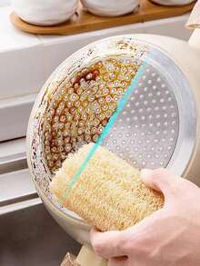 1pc Loofah Silk Gourd Broken Cloth, Brush Pot, Brush Bowl, Household Kitchen Cleaning Cloth, Natural Silk Gourd Broken - Multicolor - View 2