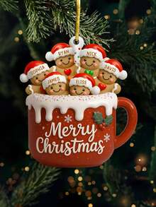 1pc Customized Ginger Shred Man Family First Christmas Acrylic Ornament - Personalized Christmas Birthday Gifts For Mom, Dad, Brother, Sister, - Home Is Where Love Lives,Customize Family Member Names,Christmas Tree Ornaments,Ginger Shred Man Family Christmas Gifts,Personalized Gifts,Customized Christmas Gifts,Christmas - Multicolor - View 13