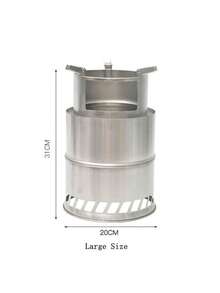 户外露营鼓风机、柴火炉、户外防风便携式折叠小型柴火炉、气化野餐炉 - 銀色 - 查看 7