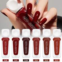 6瓶/套 10毫升 可剥离水性指甲油，无异味，无需烘烤，快干持久，纯色指甲油，适合沙龙DIY居家使用，多种颜色可选
