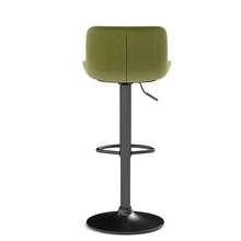Black Dining Bar Swivel Chairs, Set Of 4 – Upholstered In Velvet, Height Adjustable, 360° Swivel Function - 綠色+鐵+金屬和木材+天鵝絨+泡沫 - 查看 4